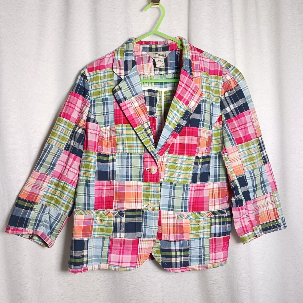 L.L. Bean Colorful Patchwork Blazer